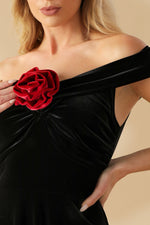 BE THERE FOR YOU VELVET MIDI DRESS - By Baano