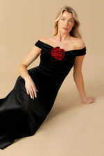 BE THERE FOR YOU VELVET MIDI DRESS - By Baano