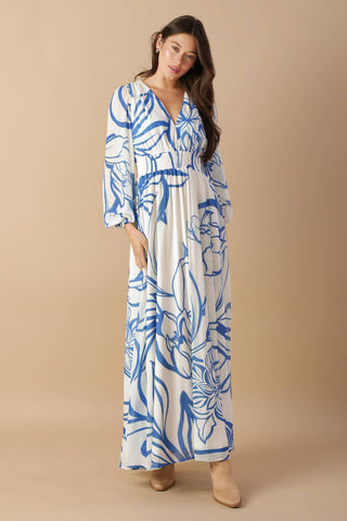 DANCING DEWDROPS WOVEN MAXI DRESS - By Baano
