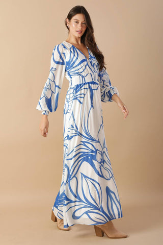 DANCING DEWDROPS WOVEN MAXI DRESS - By Baano