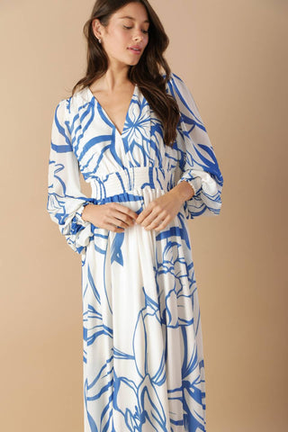 DANCING DEWDROPS WOVEN MAXI DRESS - By Baano