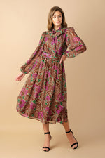 DRIFTING THOUGHTS WOVEN MIDI DRESS - By Baano