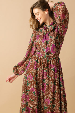 DRIFTING THOUGHTS WOVEN MIDI DRESS - By Baano