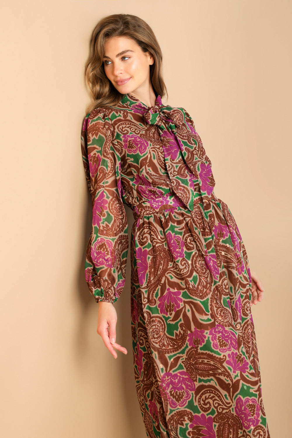 DRIFTING THOUGHTS WOVEN MIDI DRESS - By Baano