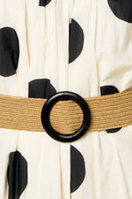 HUMMINGBIRD'S HAVEN OFF WHITE WOVEN MIDI DRESS - By Baano