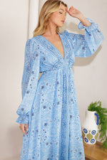 RIPPLES OF TIME WOVEN MAXI DRESS Flying Tomato