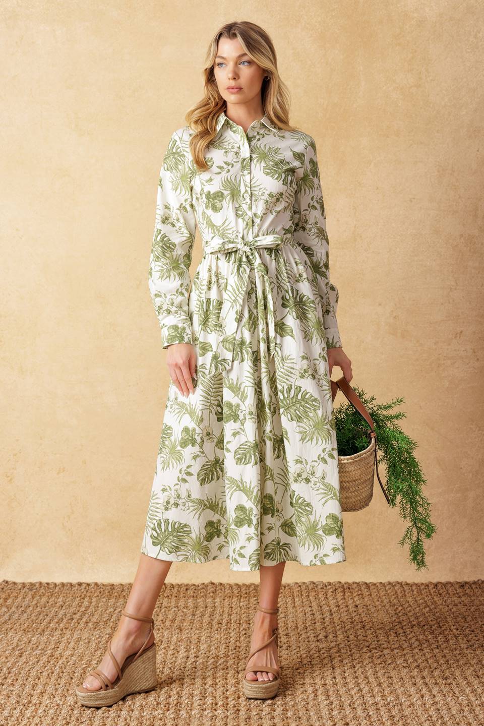 WANT YOU AROUND WOVEN MIDI DRESS - By Baano