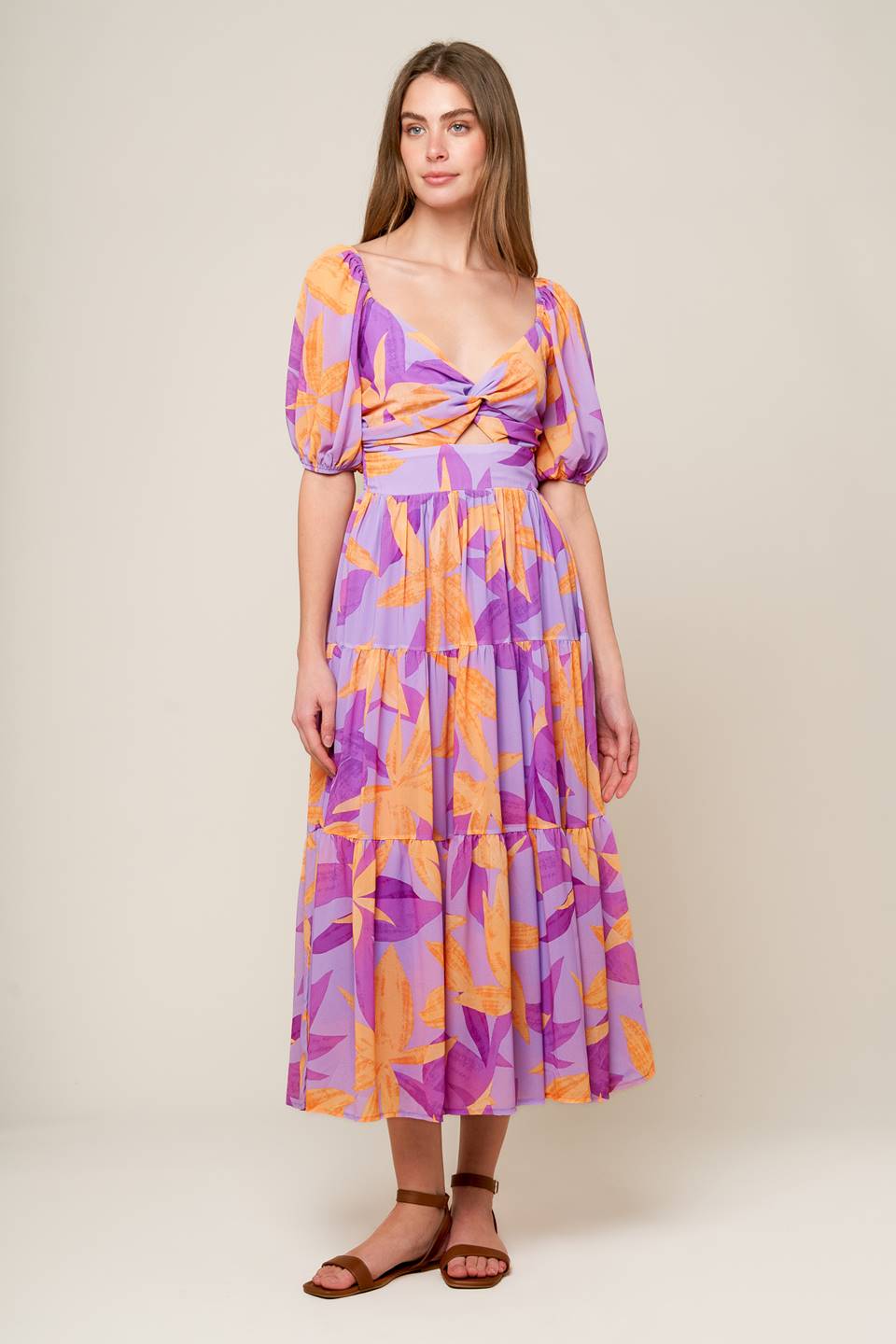 BLOOMING BRUNCH WOVEN MIDI DRESS - By Baano