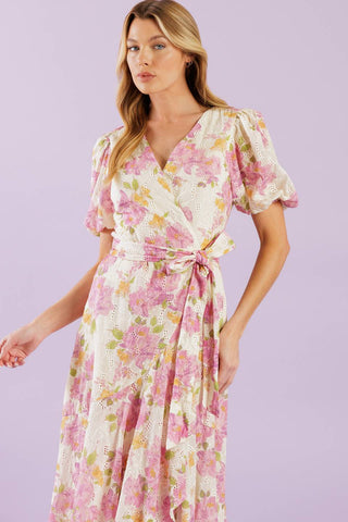 COFFEE RUN LACE WOVEN MIDI DRESS - By Baano