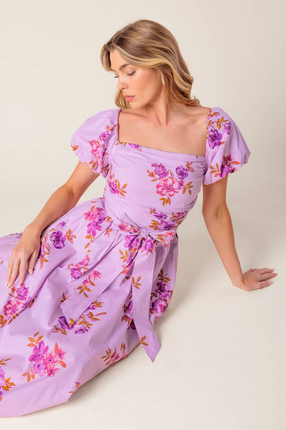 ON CLOUD NINE LAVENDER WOVEN MIDI DRESS Flying Tomato