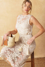 TIMELESS TREASURES LACE WOVEN MIDI DRESS - By Baano