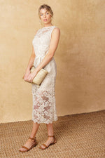 TIMELESS TREASURES LACE WOVEN MIDI DRESS - By Baano