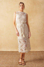 TIMELESS TREASURES LACE WOVEN MIDI DRESS - By Baano