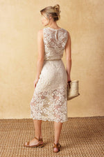 TIMELESS TREASURES LACE WOVEN MIDI DRESS - By Baano