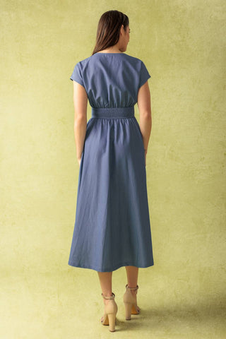 BRIGHT MORNINGS WOVEN MIDI DRESS - By Baano