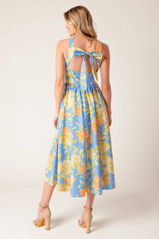 LIKE MAGIC POWDER BLUE WOVEN MIDI DRESS - By Baano