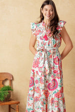 BRIGHT MOMENTS WOVEN MIDI DRESS - By Baano