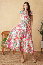 BRIGHT MOMENTS WOVEN MIDI DRESS - By Baano