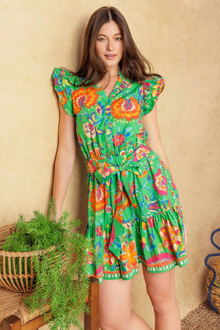 BRIGHTER DAYS WOVEN MINI DRESS - By Baano