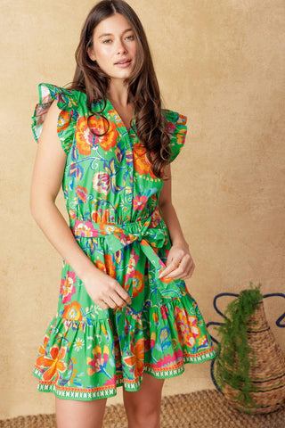 BRIGHTER DAYS WOVEN MINI DRESS - By Baano