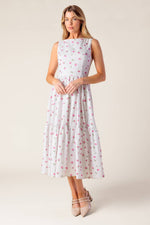 THENA GARDEN PARTY WOVEN EYELET MIDI DRESS - By Baano