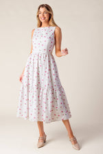 THENA GARDEN PARTY WOVEN EYELET MIDI DRESS - By Baano
