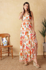 EASY ON ME IVORY RED MIDI DRESS - By Baano