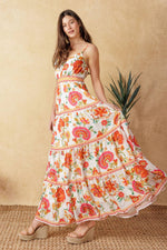 EASY ON ME IVORY RED MIDI DRESS - By Baano