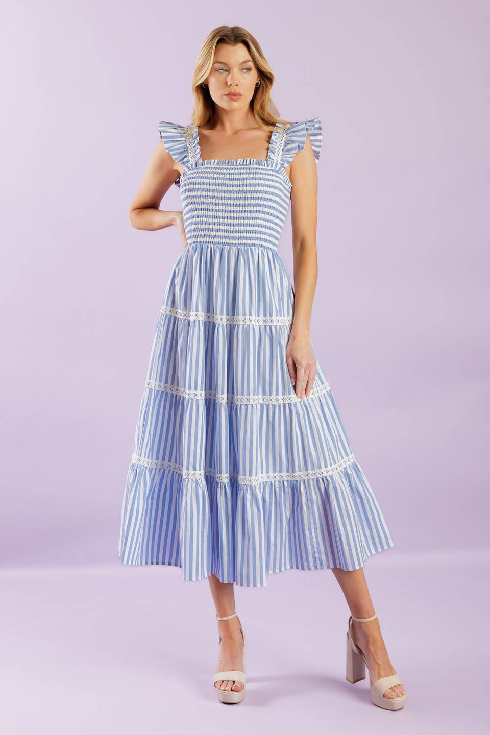 SWING OF THINGS WOVEN MIDI DRESS - By Baano