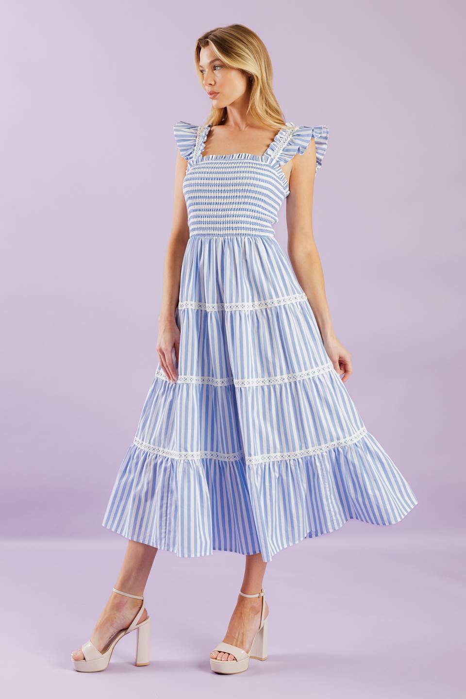 SWING OF THINGS WOVEN MIDI DRESS - By Baano
