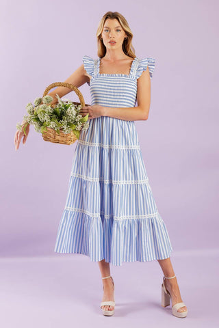 SWING OF THINGS WOVEN MIDI DRESS - By Baano