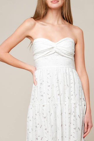 WISHING WELL WHITE WOVEN LACE MAXI DRESS - By Baano