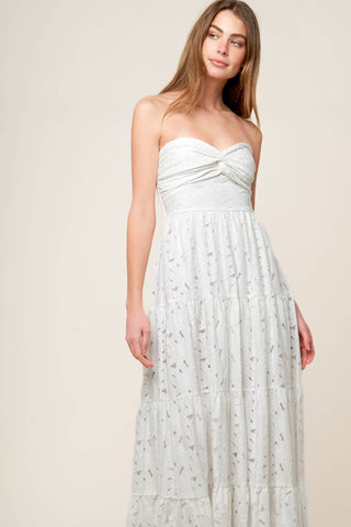 WISHING WELL WHITE WOVEN LACE MAXI DRESS - By Baano