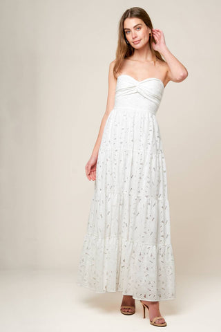 WISHING WELL WHITE WOVEN LACE MAXI DRESS - By Baano
