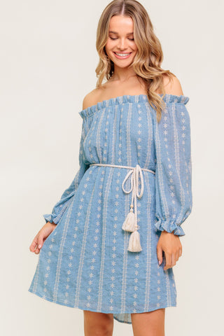 NO MORE CLOUDY SKIES WOVEN MINI DRESS - By Baano