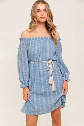 NO MORE CLOUDY SKIES WOVEN MINI DRESS - By Baano