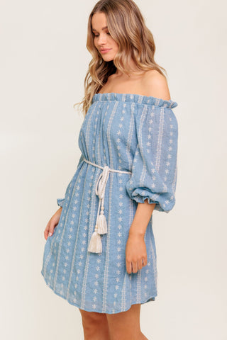 NO MORE CLOUDY SKIES WOVEN MINI DRESS - By Baano