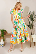 TOO MUCH TO BEAR WOVEN MIDI DRESS