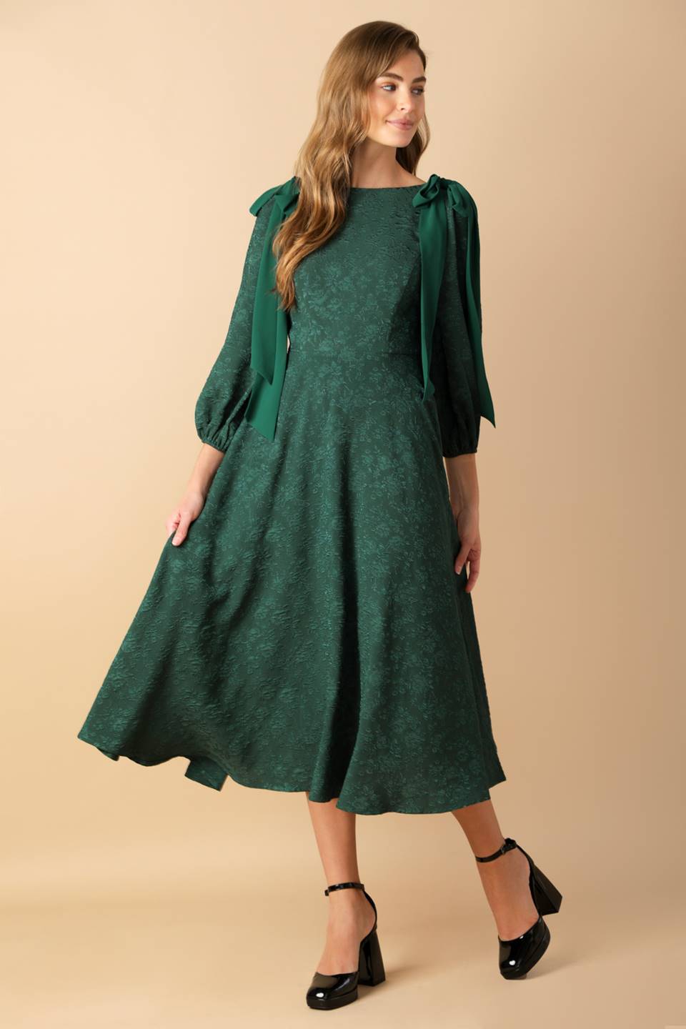 COSMIC REFLECTIONS WOVEN MIDI DRESS - By Baano