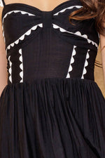 LOVELY DARLING BLACK WOVEN MIDI DRESS - By Baano