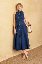TIME FOR SOMETHING DENIM MIDI DRESS - By Baano