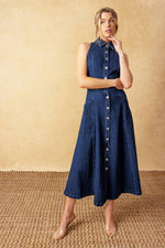 TIME FOR SOMETHING DENIM MIDI DRESS - By Baano