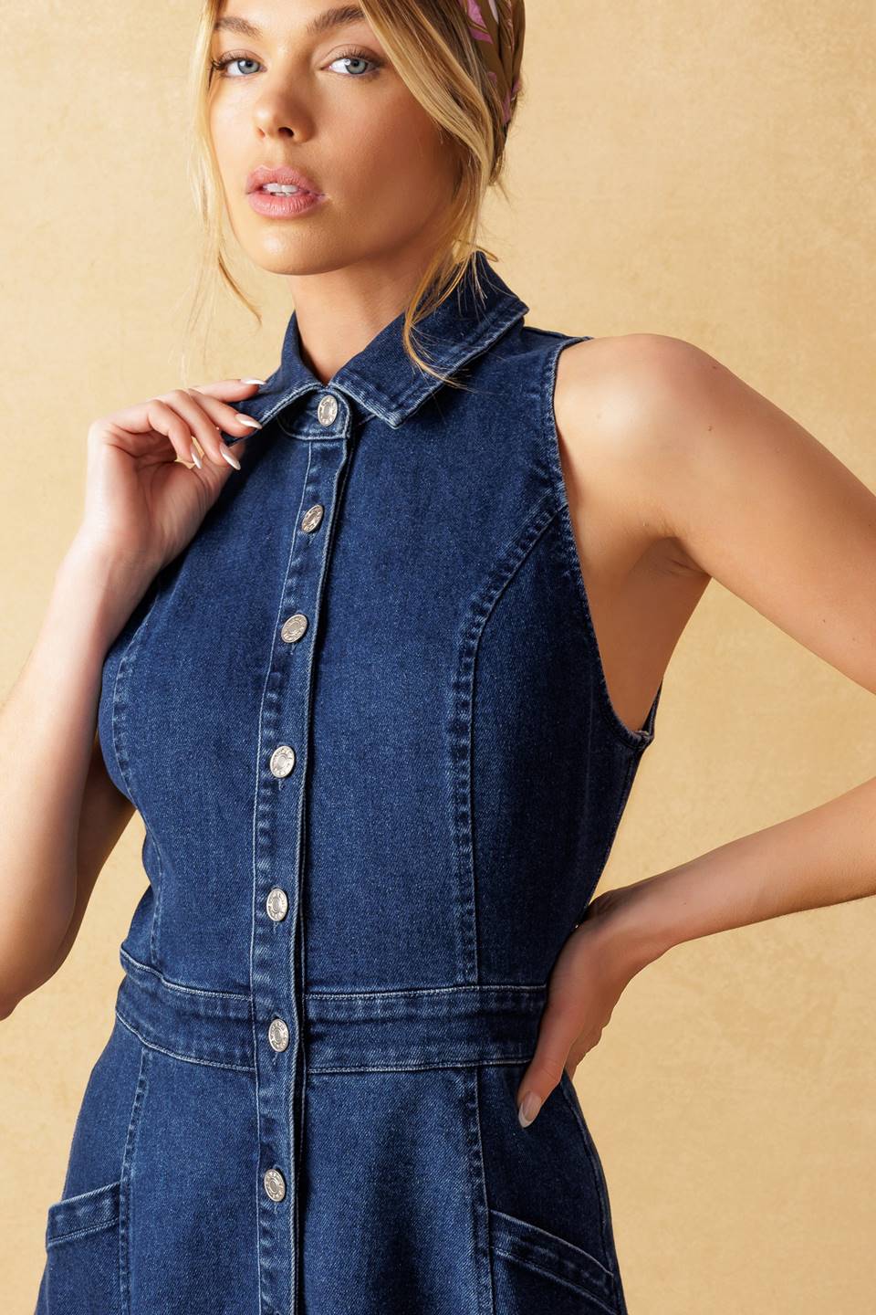 TIME FOR SOMETHING DENIM MIDI DRESS - By Baano