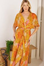 BUDDING HEARTS WOVEN MIDI DRESS - By Baano