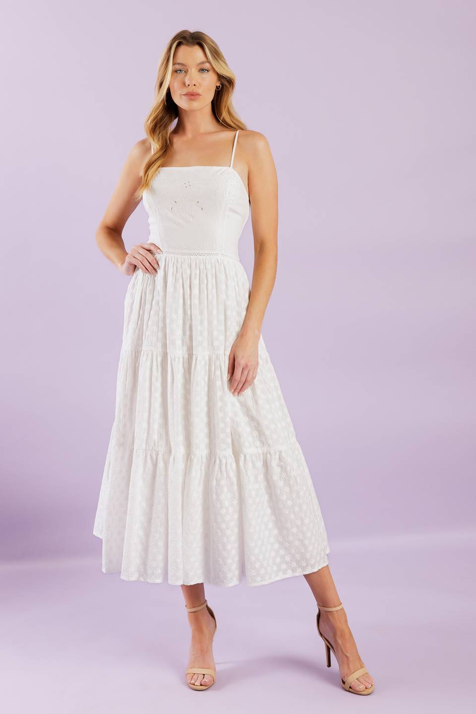ENCHANTING MOMENTS WOVEN MIDI DRESS - By Baano