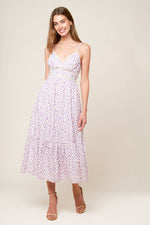DAYLIGHT GLIMMER LAVENDER WOVEN MIDI DRESS - By Baano