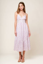 DAYLIGHT GLIMMER LAVENDER WOVEN MIDI DRESS - By Baano