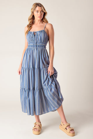 SECRET'S OUT WOVEN MIDI DRESS - By Baano