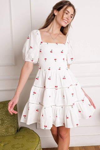 STILL DECIDING EMBROIDERED MINI DRESS - By Baano