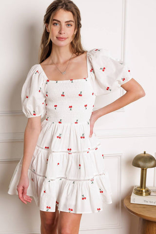 STILL DECIDING EMBROIDERED MINI DRESS - By Baano